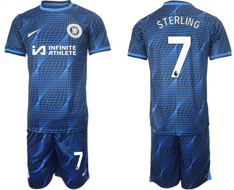 Men 2023-2024 Club Chelsea away blue #7 Soccer Jersey